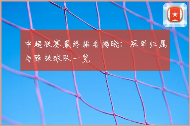 中超联赛最终排名揭晓：冠军归属与降级球队一览