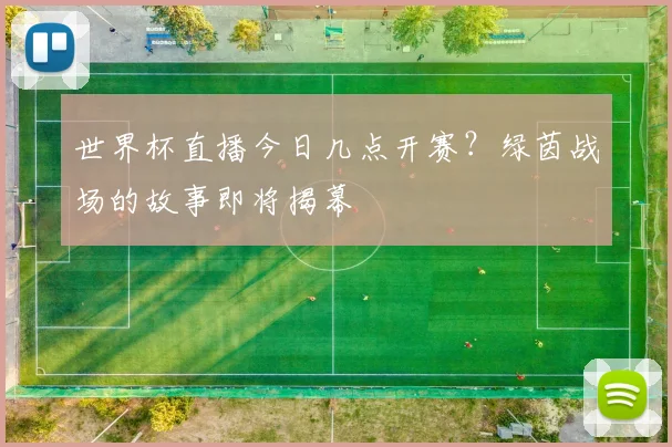 世界杯直播今日几点开赛?绿茵战场的故事即将揭幕